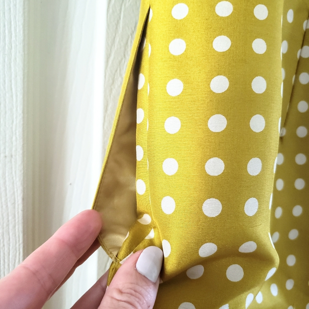 J. Crew Silk Golden Polka Dot Fit N Flare Dress 8 - Picture 6 of 6